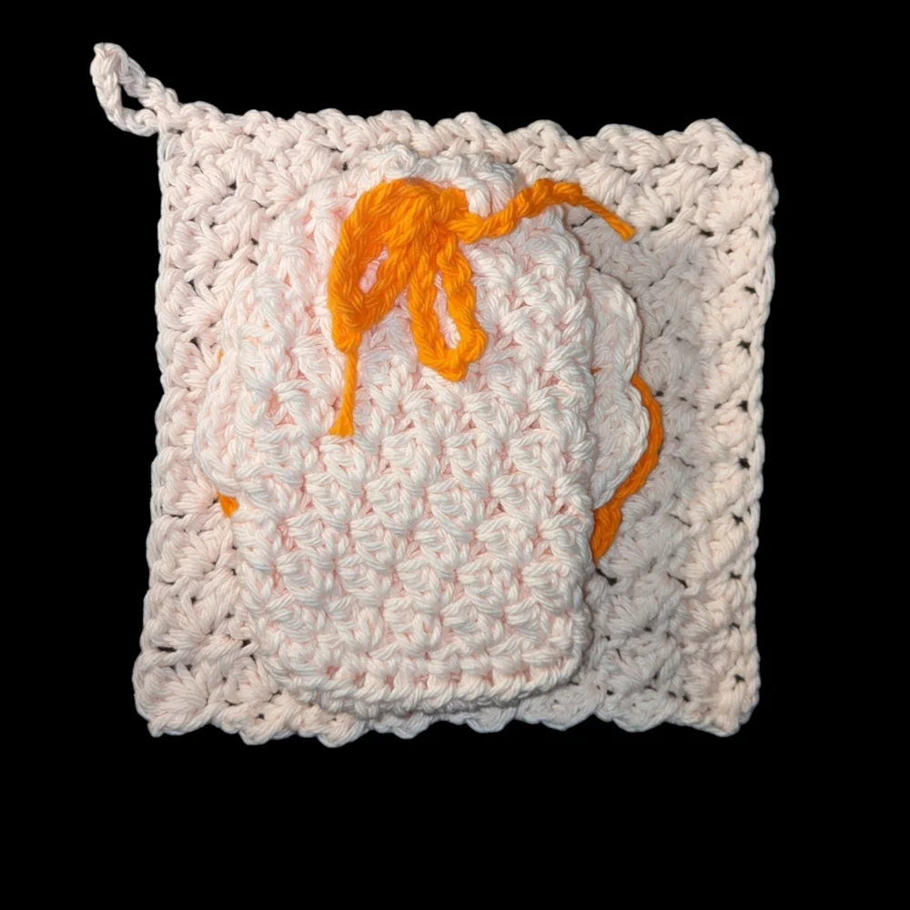 Handmade Wash Cloth Soap Bag Set Of 4